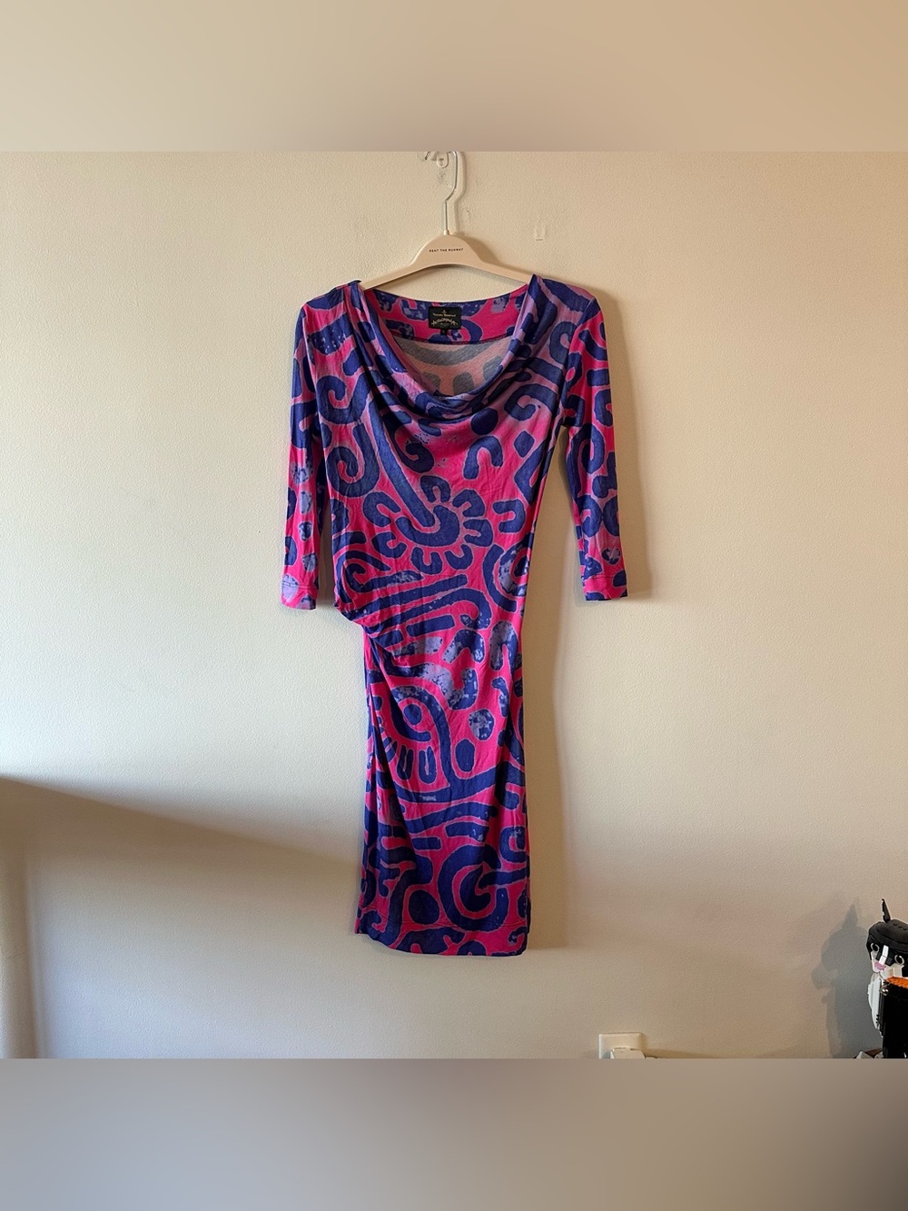 Vivienne Westwood Anglomania Abstract Magenta Dress Avant Garde Draped Punk S

R